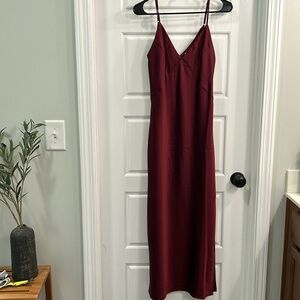 Gorgeous burgundy midi slip dress